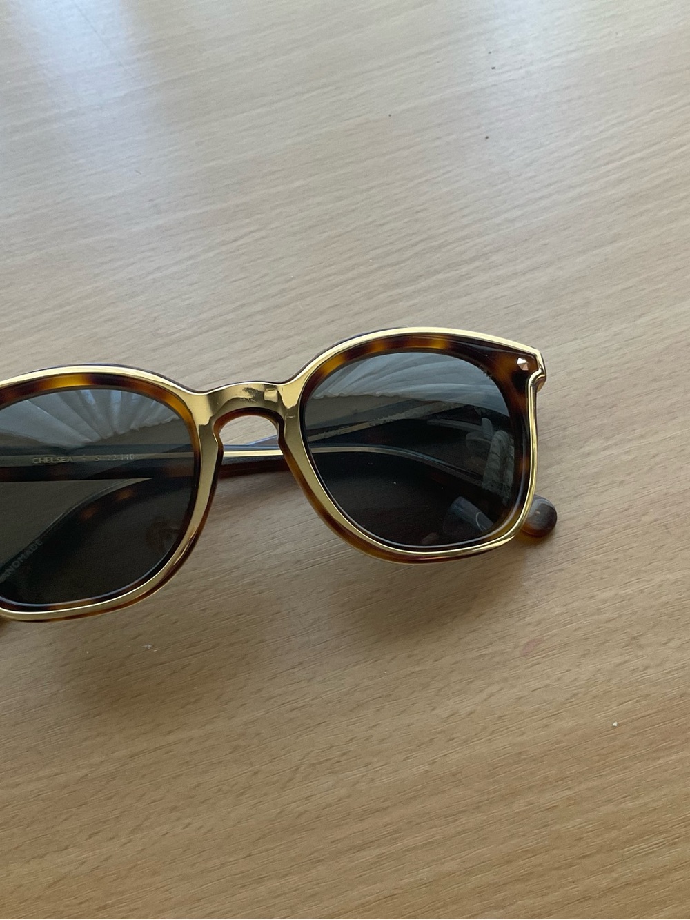 REBECCA MINKOFF Brown Gold Metal Accent Square Sunglasses Chelsea 51-22-140